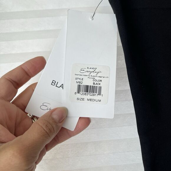 Blanqi Everyday Seamless Maternity Support Leggings with Pockets black sz M - Picture 7 of 8